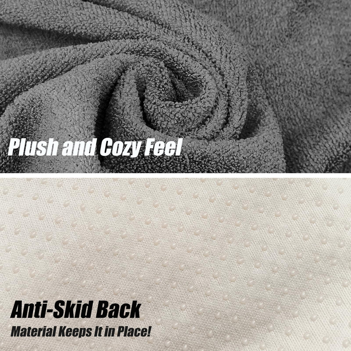2 Pack Waterproof Sweating Car Seat Cover for Post Gym Workout, Running, Swimming, Beach and Hiking, Universal Fit Non-Slip Towel Bucket Seat Protector for Cars SUV Trucks, Machine Washable (Gray)