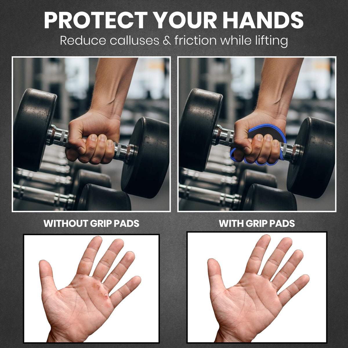 Stealth Sports Weight Lifting Gym Grip Pads Non-Slip Neoprene Pull Up Bar Pads Substitute of Workout Gloves Prevents Callus Tears–Calisthenics Fitness Weightlifting Grip Gloves (3 Loop)