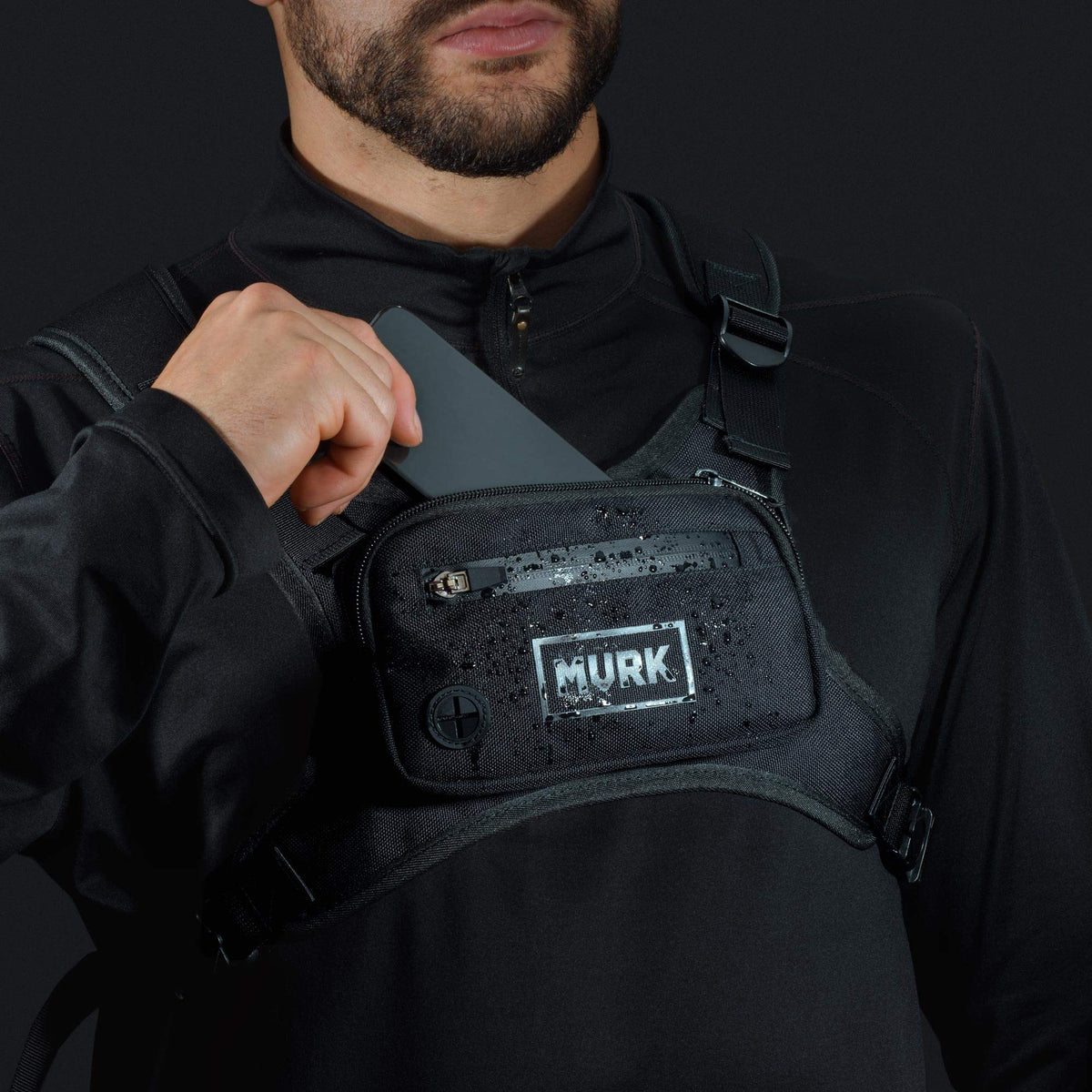 MVRK Water Resistant Running Vest Chest Pack, Phone Holder for Running, Lightweight Training Pack with Extra Storage & Reflective Detail