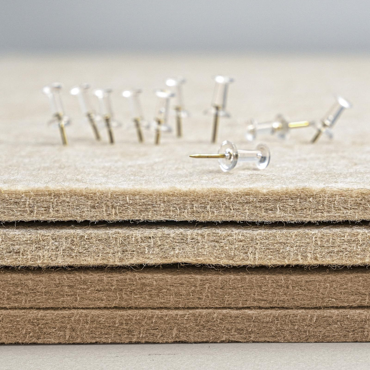 Bulletin Board, 24 x 18 inches Decorative Felt Pin Board, Cork Board Alternative for Wall, Foldable Photo Board with 20 Pushpins - Desert Brown