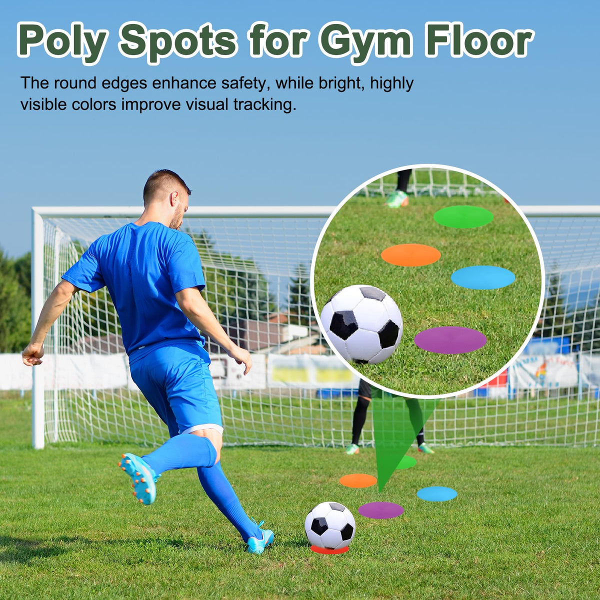 YELARXI Spot Markers for Agility Dot, Non-Slip Poly Spots Floor Dots Flat Field Soccer Training Equipment 12 in & 6 Pcs & Pink -Fitting for (Gym/Sports/Training/PE Games/Dance)