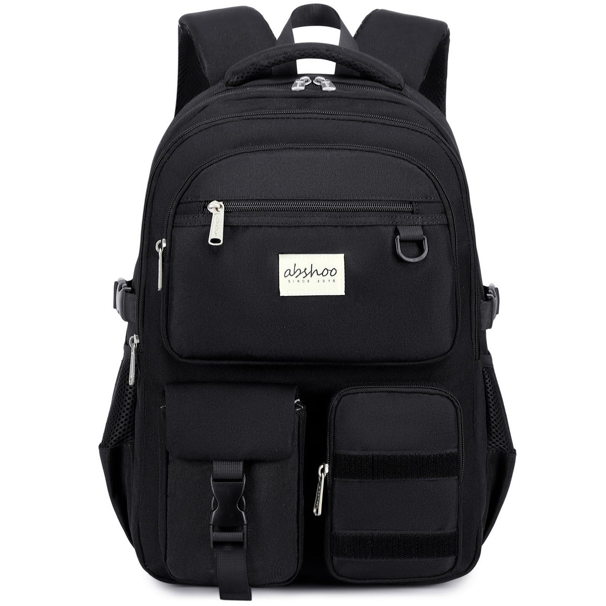 abshoo Large Heavy Duty Backpack For School College Bookbag Casual Multi Pocket Travel Backpacks (Black)