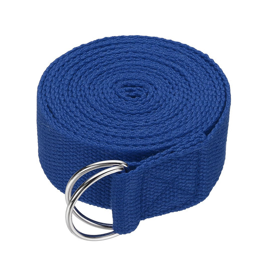YELARXI Yoga Strap for Stretching, Athletic Stretch Band 10.5ft & Blue with Adjustable Metal D Ring Buckle Yoga Bands - Fitting for (Pilates/Physical Fitness/Gym Workout Dance)