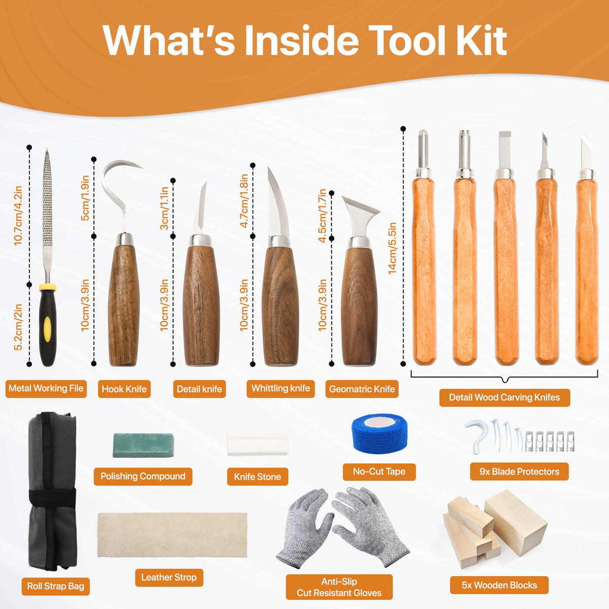 CARVCRAZE Wood Carving Tools Set 30-in-1 Wood Carving Knife Kit, Whittling Knife, Craft Kits for Adults, Wood Working Tools and Accessories, Knives, Whittling Kits, Hobbies for Adults