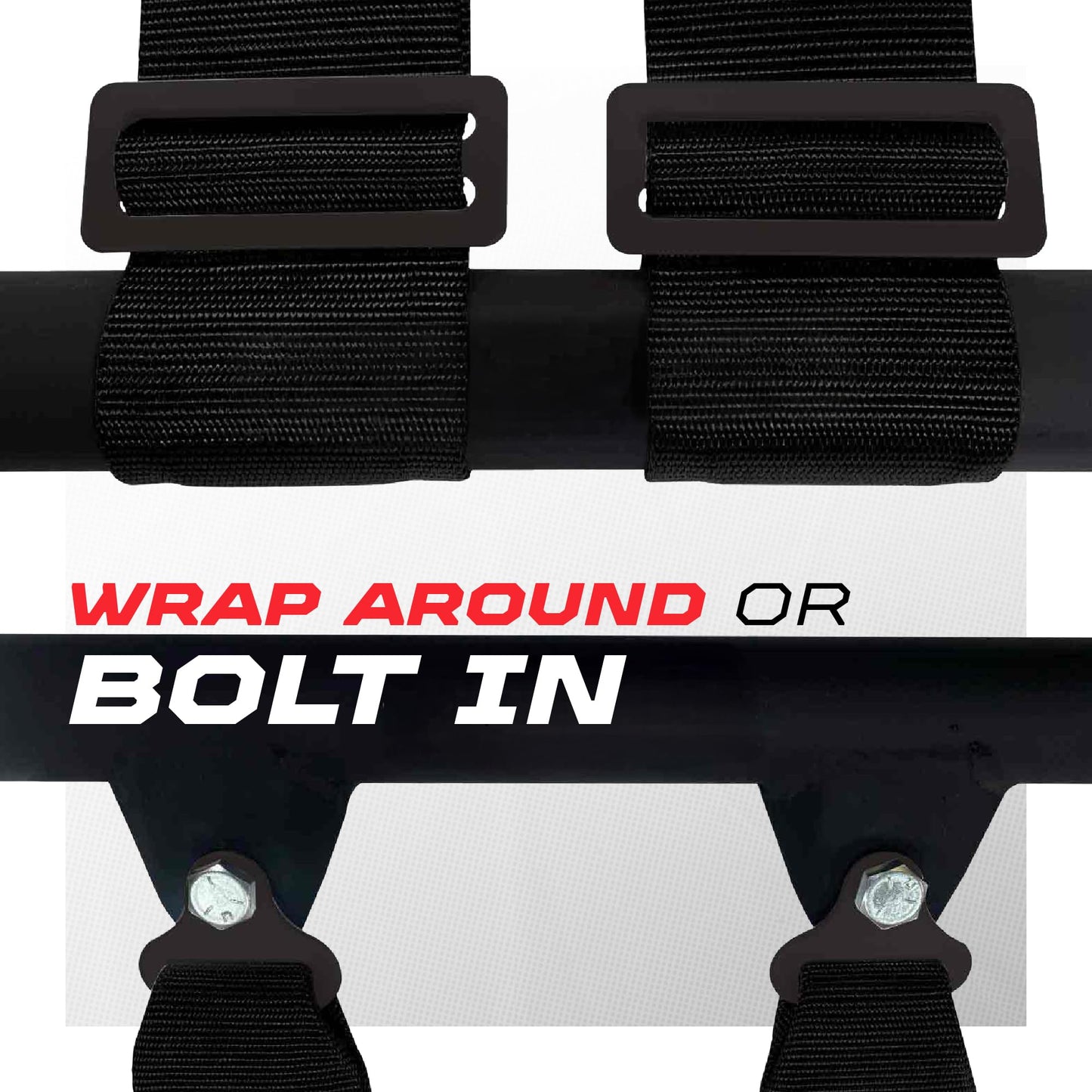 1pc 4 Point Harness for Bucket Seat, Push Release, 10 Color Options, Racing Harness, Race Car, Off Road, UTV, RZR (Black, 2 inch) [6030]