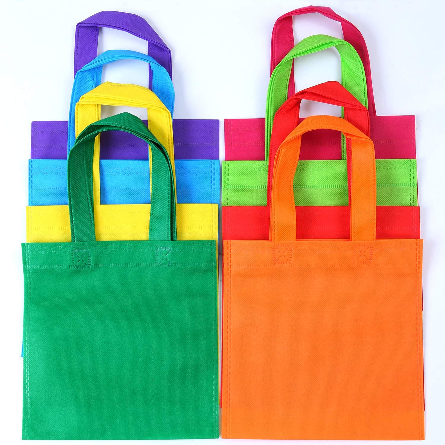 Elcoho 40 Pieces Non-Woven Party Favor Bags 8×8 Inch Resuable Goodie Gift Bag with Handles Tote Treat Bag for Birthday Party