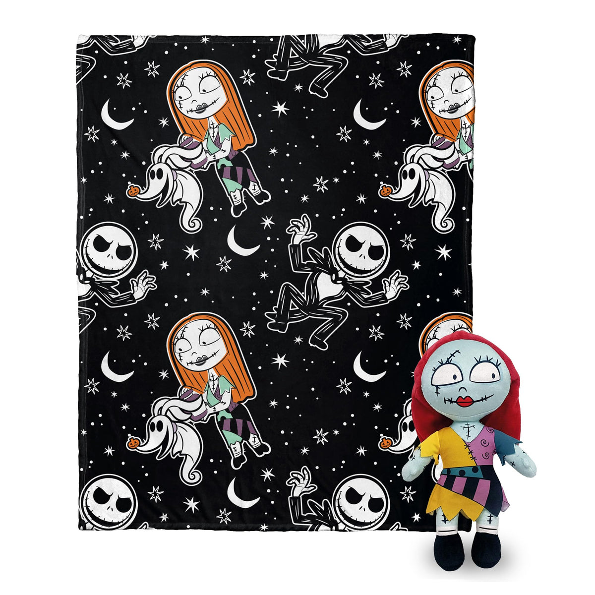 Northwest Nightmare Before Christmas Silk Touch with Hugger, Sally Frights, 50 x 40 inches