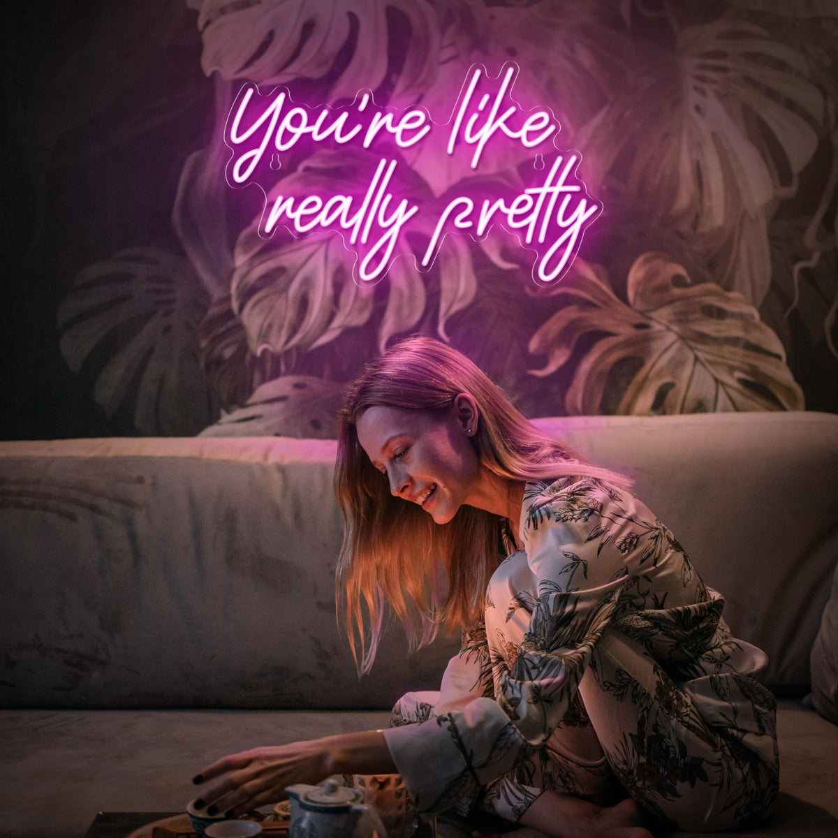 You're Like Really Pretty Neon Sign, Pink Neon Sign for Wall Decor | You're Like Really Pretty Sign for Girls Bedroom, Party, Salon - Best Gifts for Birthday, Christmas