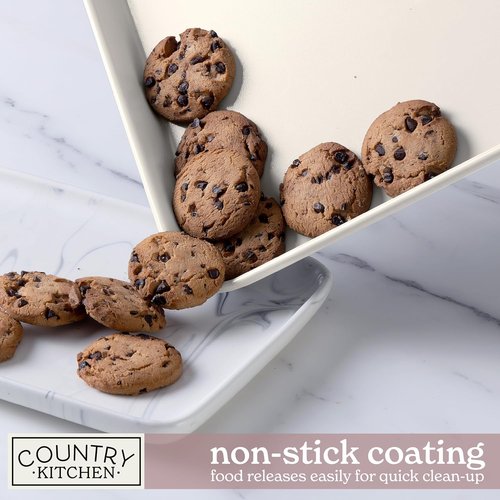 Country Kitchen Nonstick Bakeware Set - Durable, Easy Release 13-Piece Stackable Set in Pink
