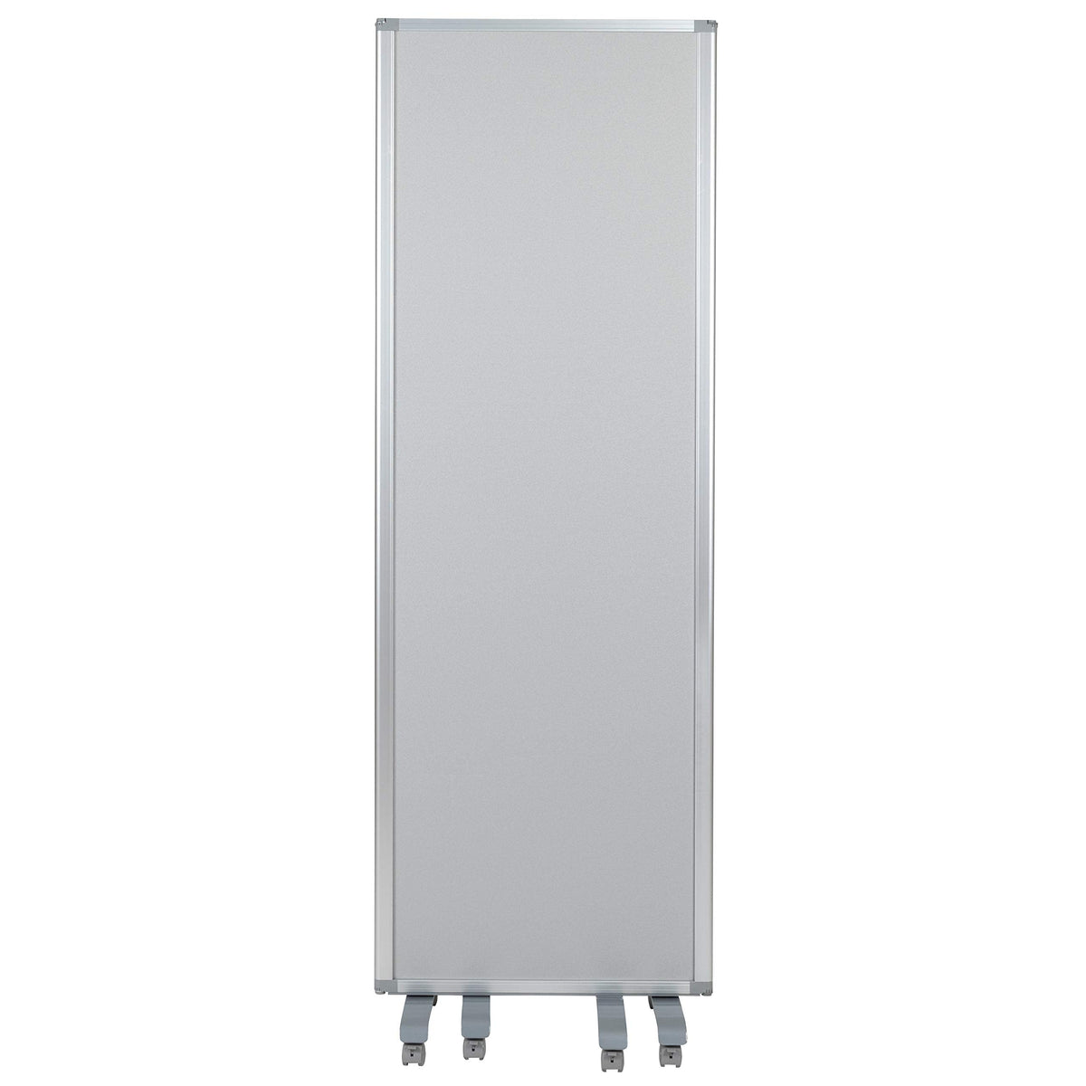Flash Furniture Raisley 3-Section Mobile Magnetic Whiteboard and Cloth Partition, Rolling Dry Erase Board Room Divider, 72"H x 24"W
