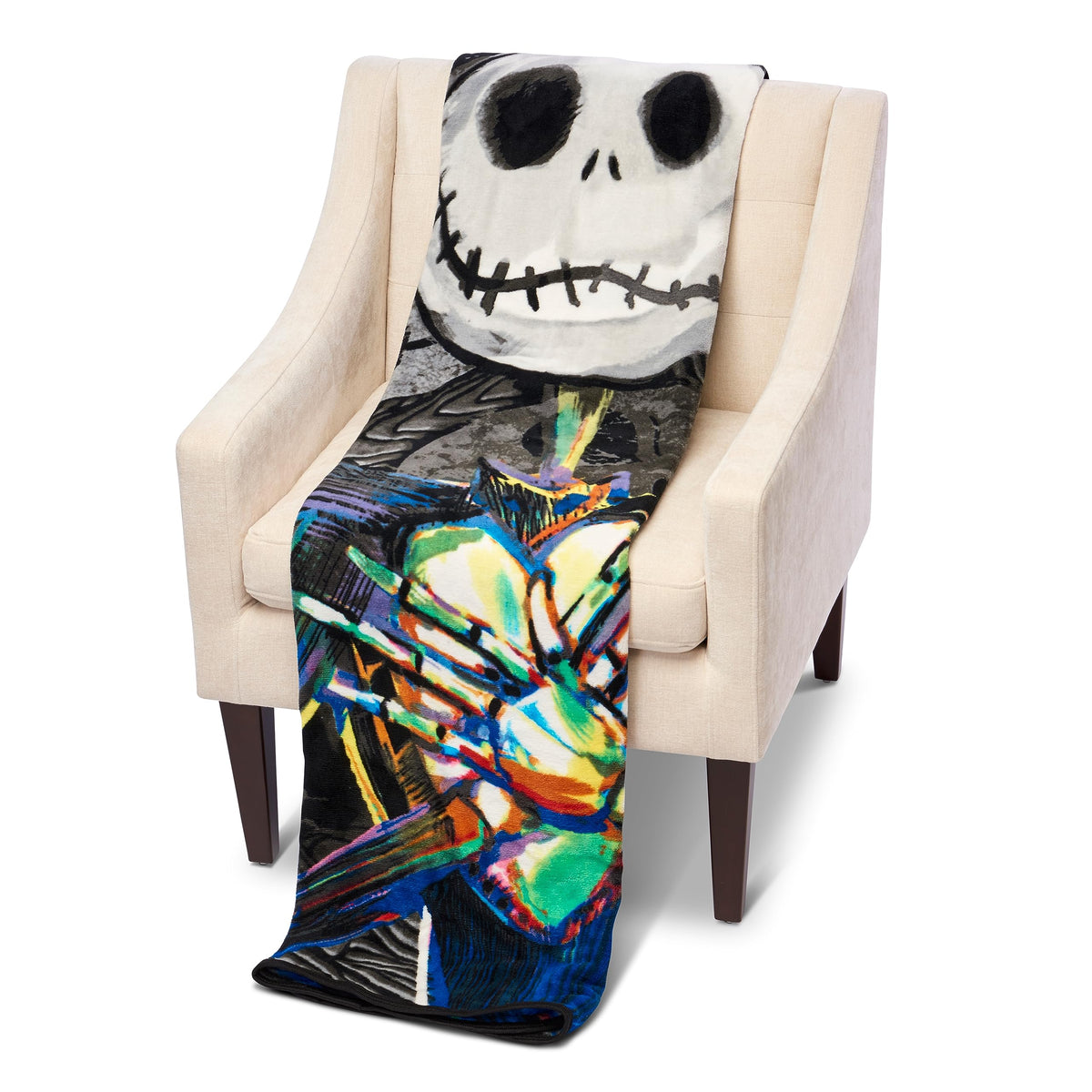 Northwest Nightmare Before Christmas Micro Raschel Throw Blanket, Ultra Soft Throw, 46 x 60 Inches, Dark Creep