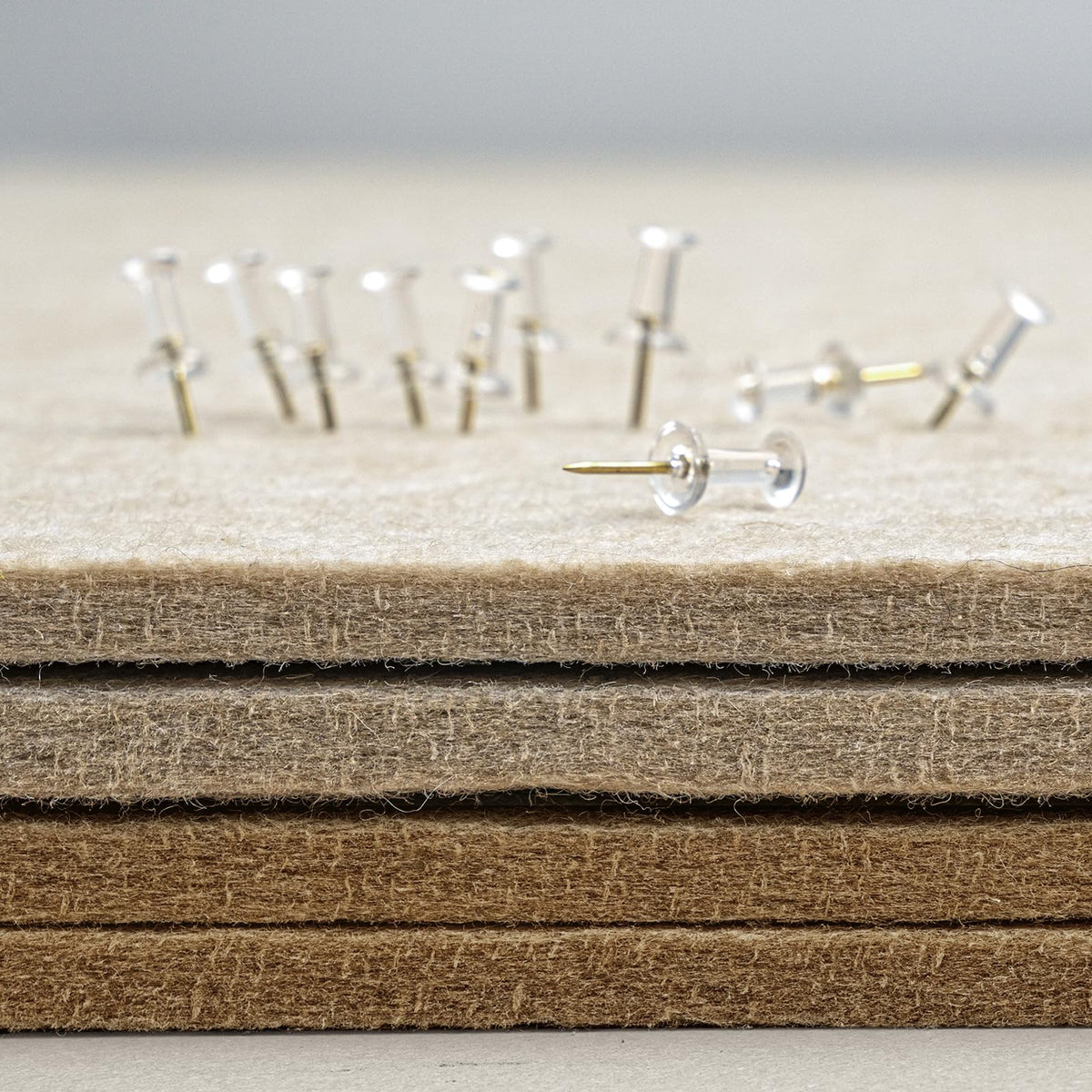 Lightomorrow Bulletin Board, 35 x 17 1/2 inches Felt Board - Decorative Pin Board, Cork Board Alternative for Wall, Foldable Self-Adhesive Vision Board Prayer Board with 20 Pushpins-Desert Brown