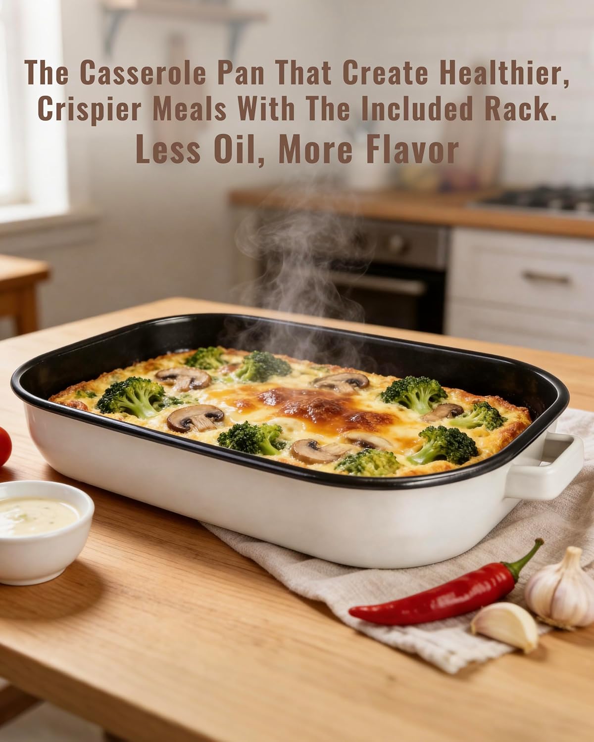 Skiennix Casserole Dishes Set - 6-Pack Oven Lasagna Pans with Handles & Racks | 14 & 17 Inch Non-Stick Bakeware