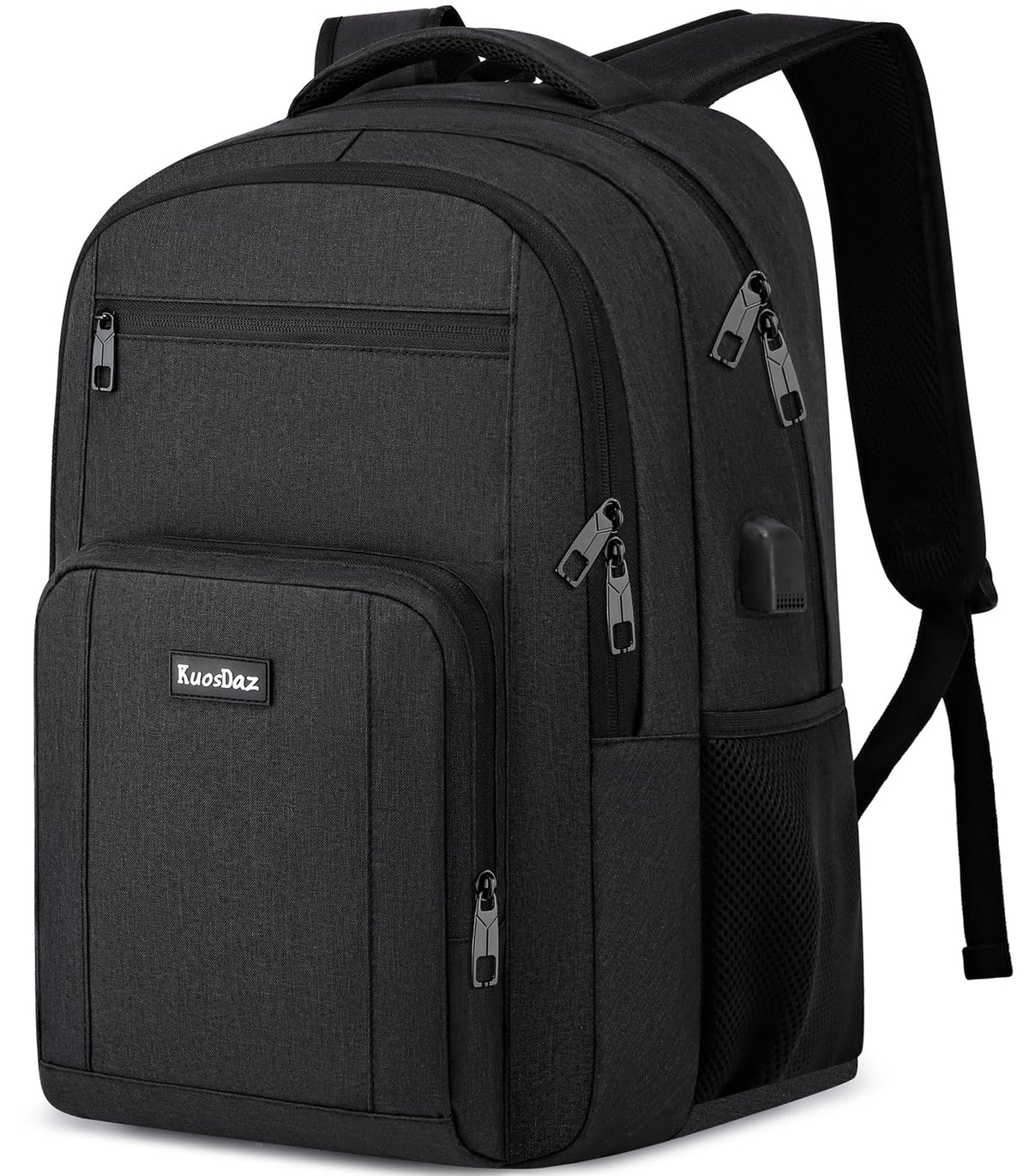 Kuosdaz Black Backpack for Men, School Backpack for Boys Teens, High School Bookbag
