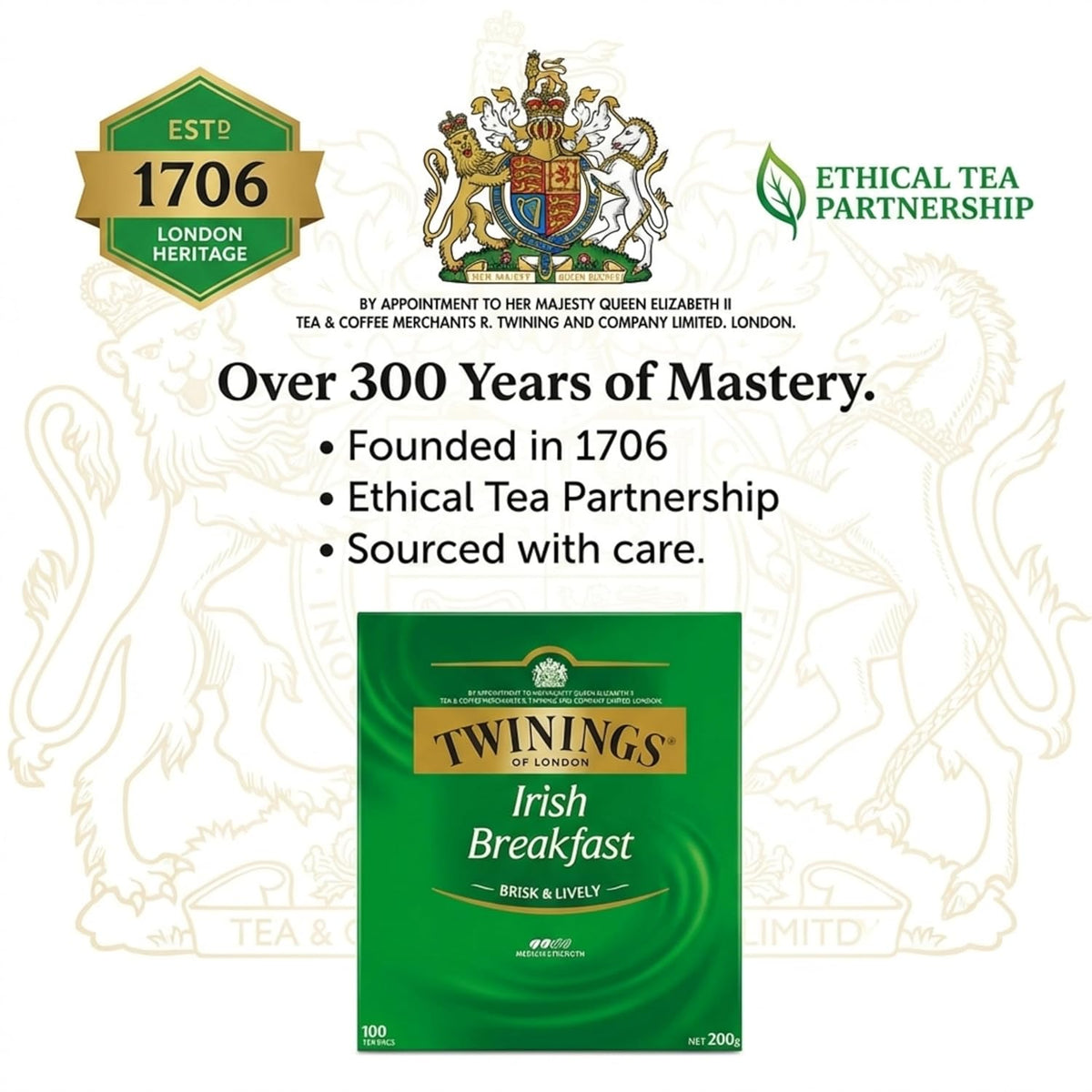Twinings Irish Breakfast Teabags - Classic Flavor, 100 Count Pack for Energizing Mornings