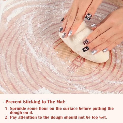 Folksy Super Kitchen Non-Slip Silicone Pastry Mat - Extra Large 28'' x 20'' for Baking & Dough Rolling