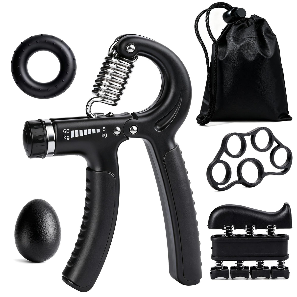 Karebeen Hand Grip Strength Trainer Kit, 5 Pack Forearm Gripper Strengthener Adjustable Resistance, Hand Strengthening Devices