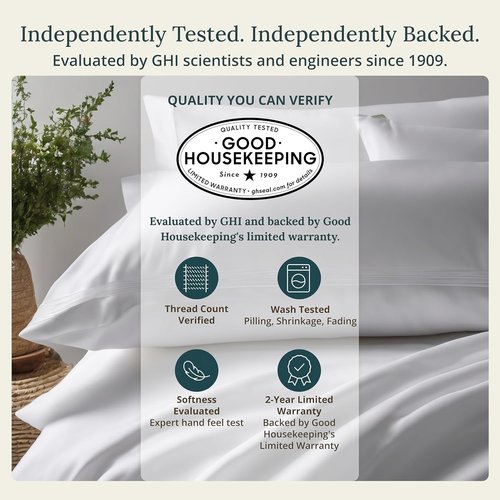 California Design Den Queen Size Bed Sheets Set - 100% Cotton, 400 TC, Smooth Sateen Finish, Deep Pockets - Pinstripe