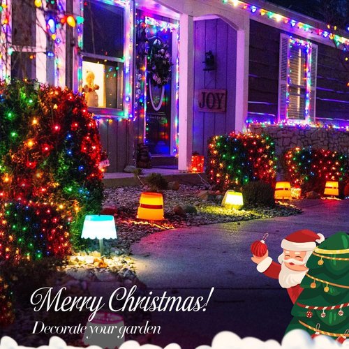 JMEXSUSS 360 LED Christmas Net Lights - 12ft x 5ft Waterproof Multicolor Outdoor Lights with Remote