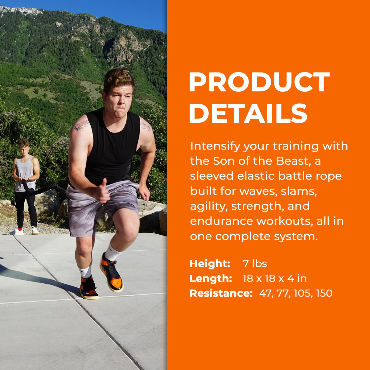 Stroops Son of The Beast Resistance Bands Battle Ropes Set | Elastic Training Rope with Power Pull Belt, Anchors, Carabiners & Agility Dots for Full Body Training | 77Lbs, Pro Kit - Black