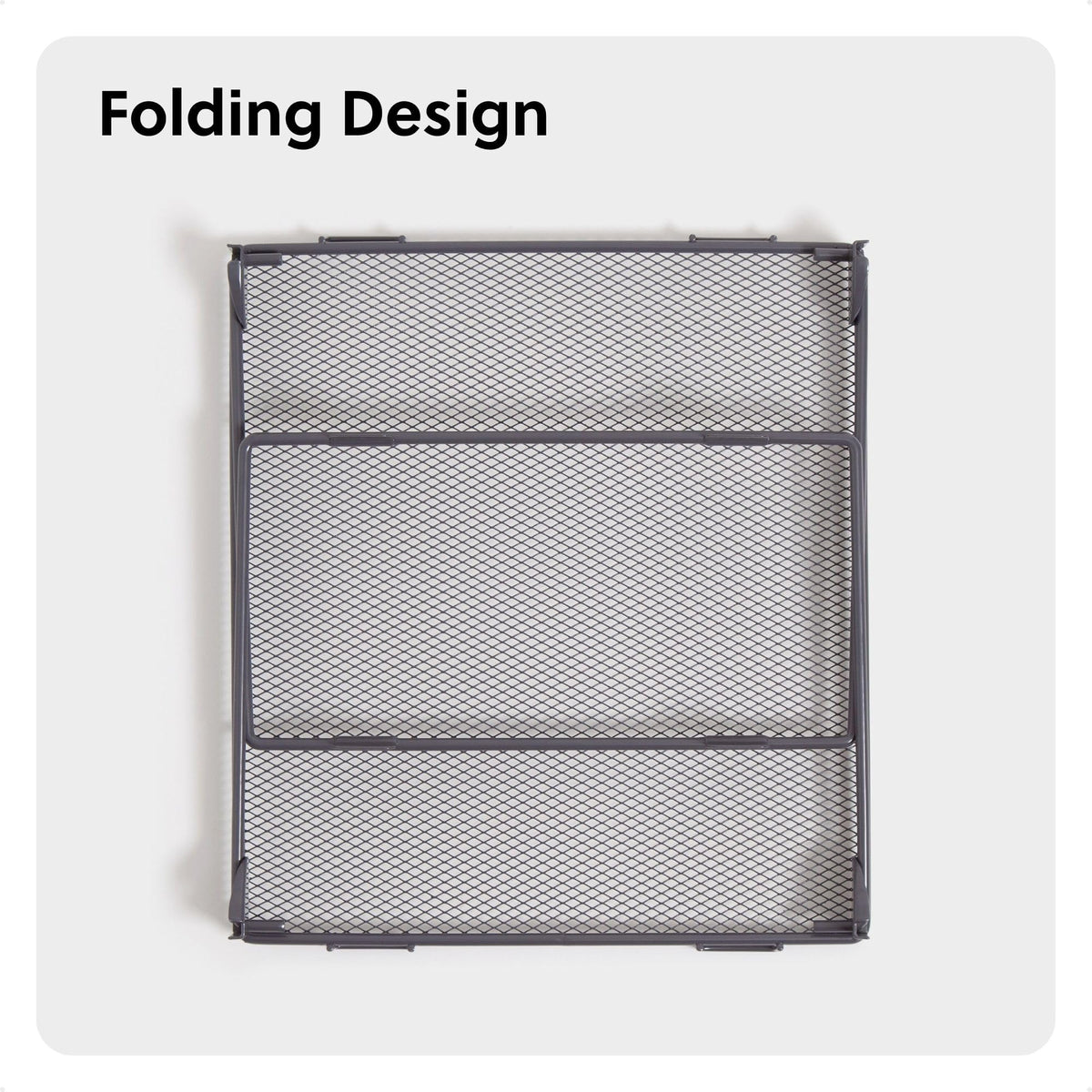 U Brands Mesh Locker Organizer Shelf, 11" x 10" x 8", Dusty Black, Back to School Essentials, Stackable, Fits Standard Size School Lockers