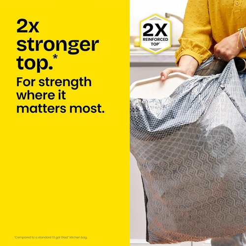 Glad ForceFlex MaxStrength XL Kitchen Trash Bags - 20 Gallon, Fresh Clean Scent, 80 Count