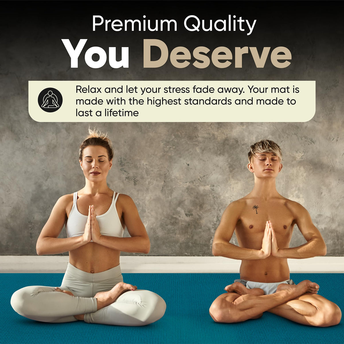 Gorilla Mats Extra Large Yoga Mat – 9' x 6' x 8mm Extra Thick & Wide, Non-Slip Exercise Mat for Home Gym Flooring – Ultra Comfortable Workout Floor Mat for Barefoot Fitness & Stretching
