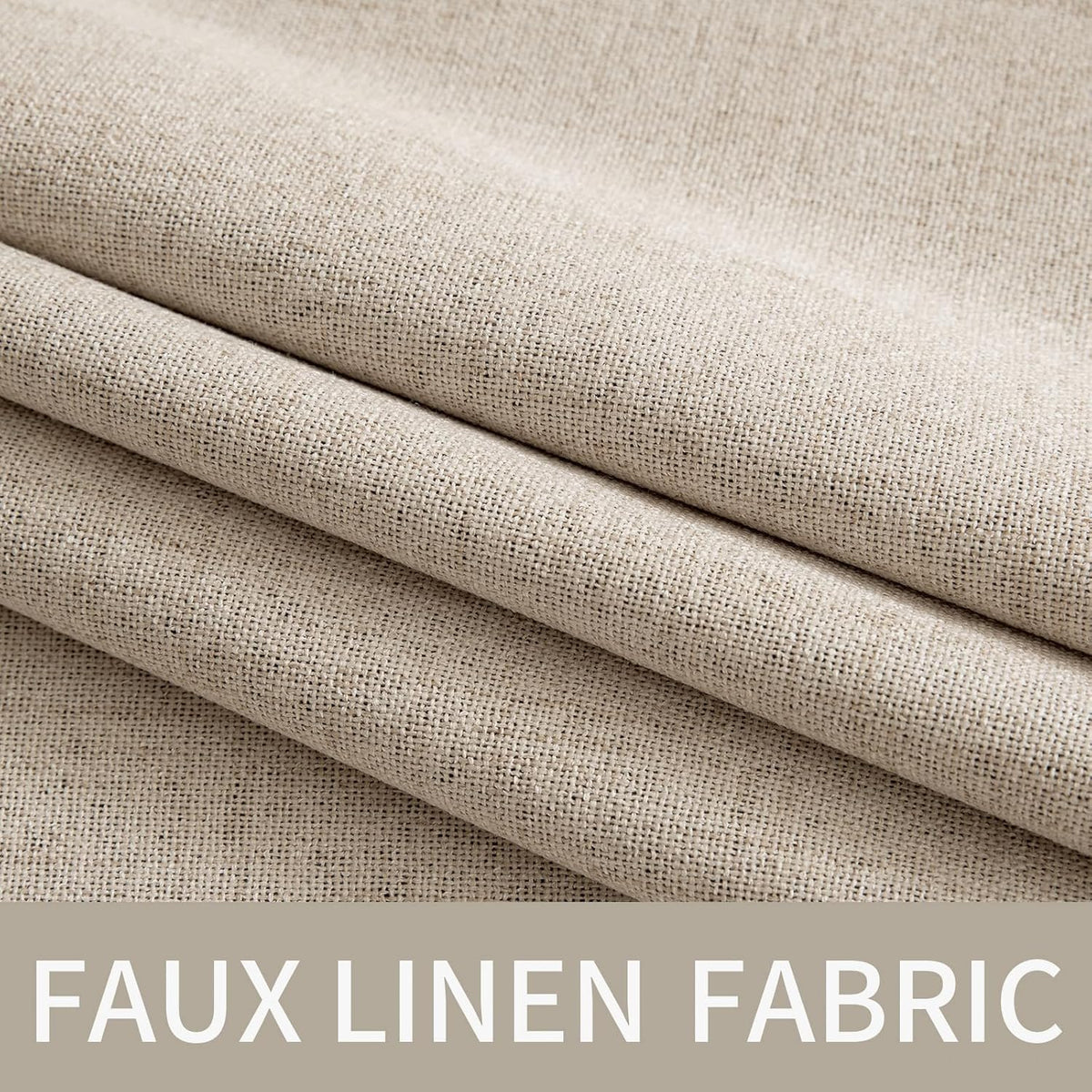 MIULEE 90-Inch Linen Textured Blackout Curtains - Thermal Insulated Taupe Grommet Drapes | Luxury Room Darkening (2 Panels)