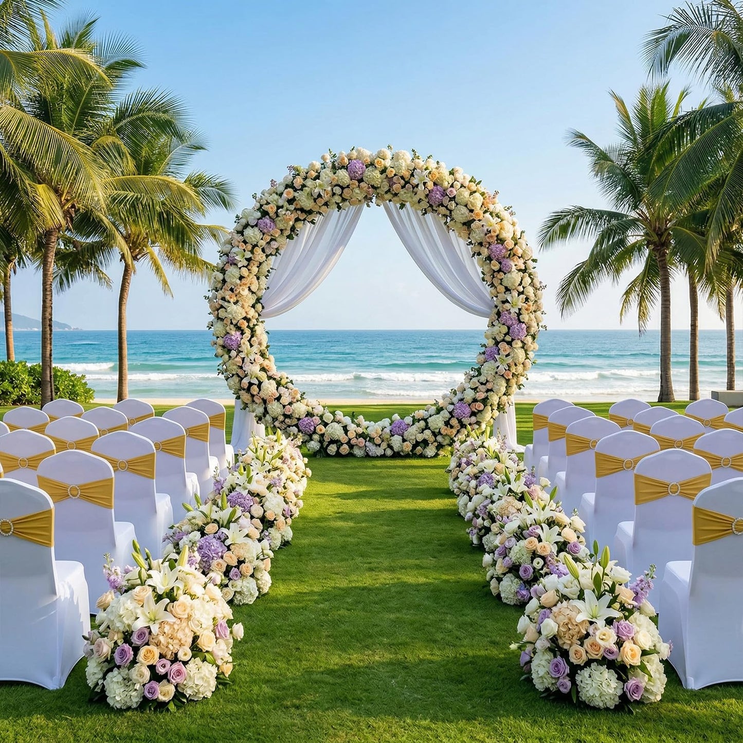 MehelloFeather Spandex Chair Sashes 50Pcs Chair Bows for Weddings Parties Holiday Celebrations and Event Decorations(Gold)
