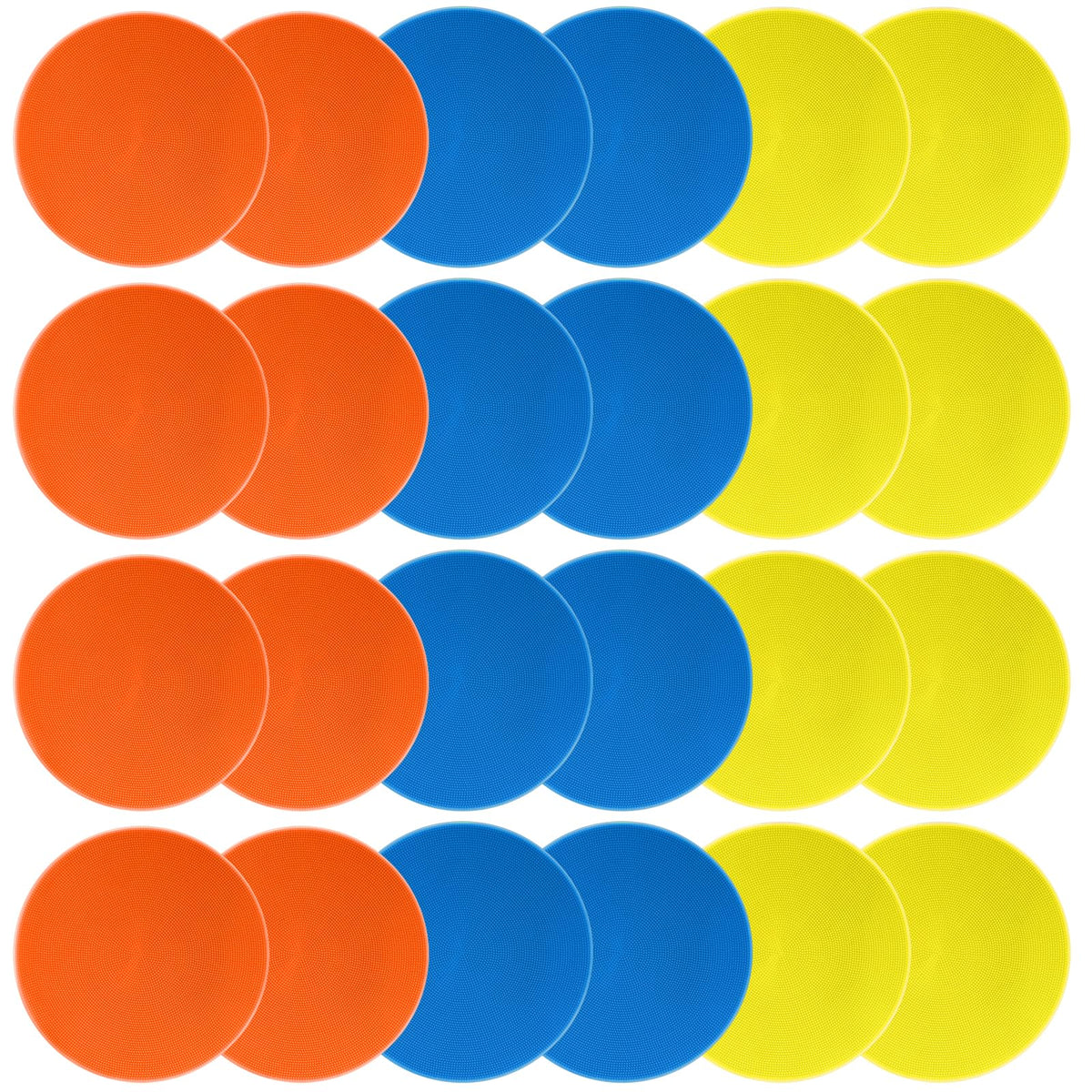 SIFENYU Poly Spot Markers Rubber Floor Dots 9 inch 24 Pcs Flat Cones Non-Slip Agility Markers Poly Spots for Gym Soccer Basketball Sports Speed Agility Training, Classroom Activities, Exercise Drills