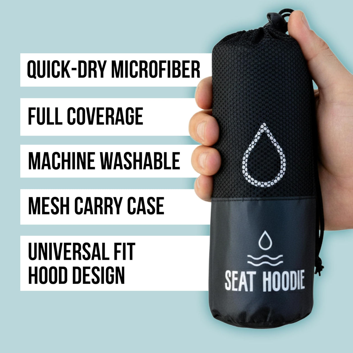 Seat Hoodie Car Seat Towel | Premium Microfiber Towel Seat Covers for Cars | Universal Fit & Machine Washable | Portable Car Seat Towel Cover After Gym, Yoga, Beach Grey