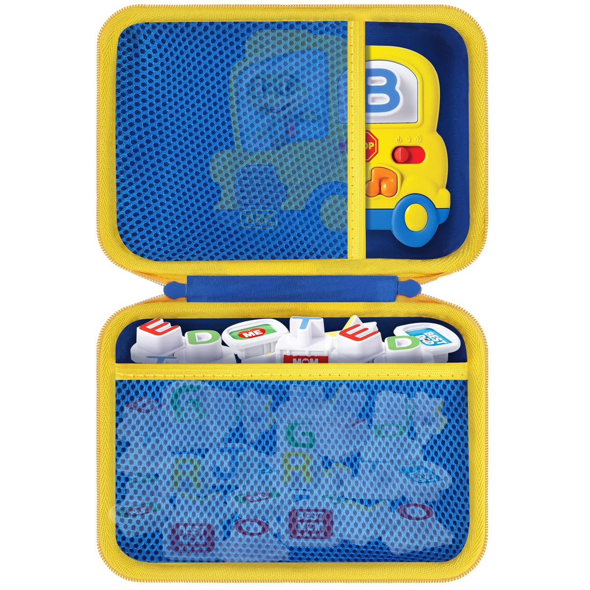 Lebakort Storage Case Compatible with LeapFrog Fridge Phonics Magnetic Letter Set (Sky Blue+Yellow Case)