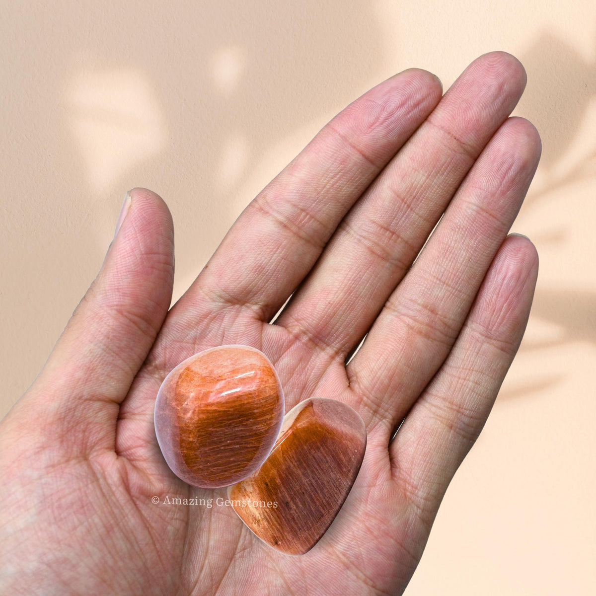 Amazing Gemstone Peach Moonstone Crystals&Healing Stones Tumbled - 1 oz Peach Moonstone Stone, Healing Stones for Energy Balance, Stress Relief - Premium Polished Gems Rocks for Meditation&Wellness