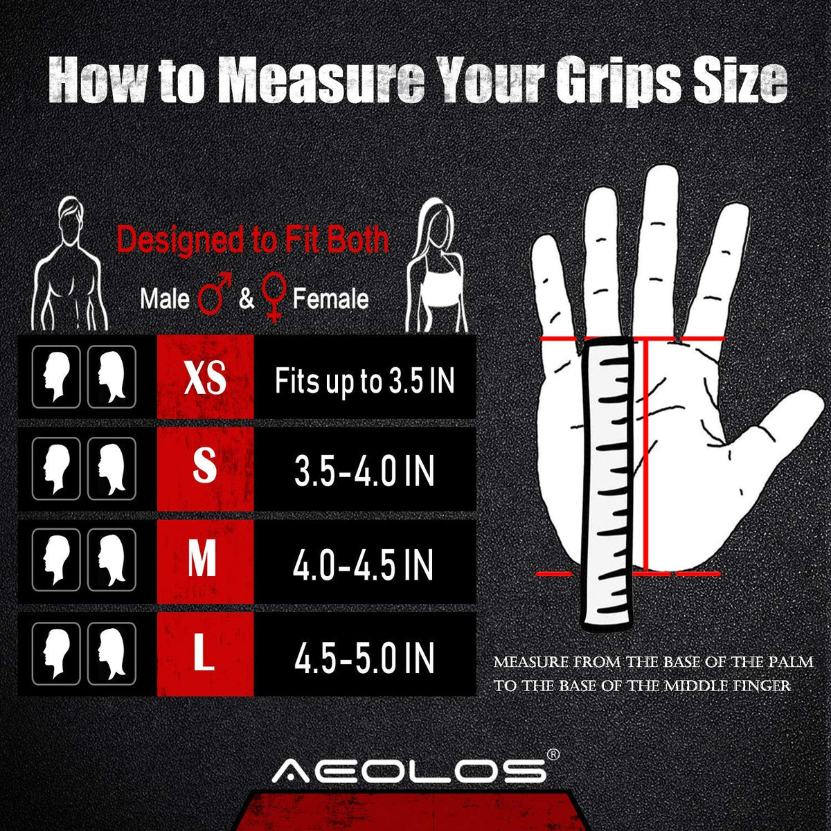 AEOLOS Leather Gymnastics Hand Grips-Great for Gymnastics,Pull up,Weight Lifting,Kettlebells and Cross Training (Black, X-Small)