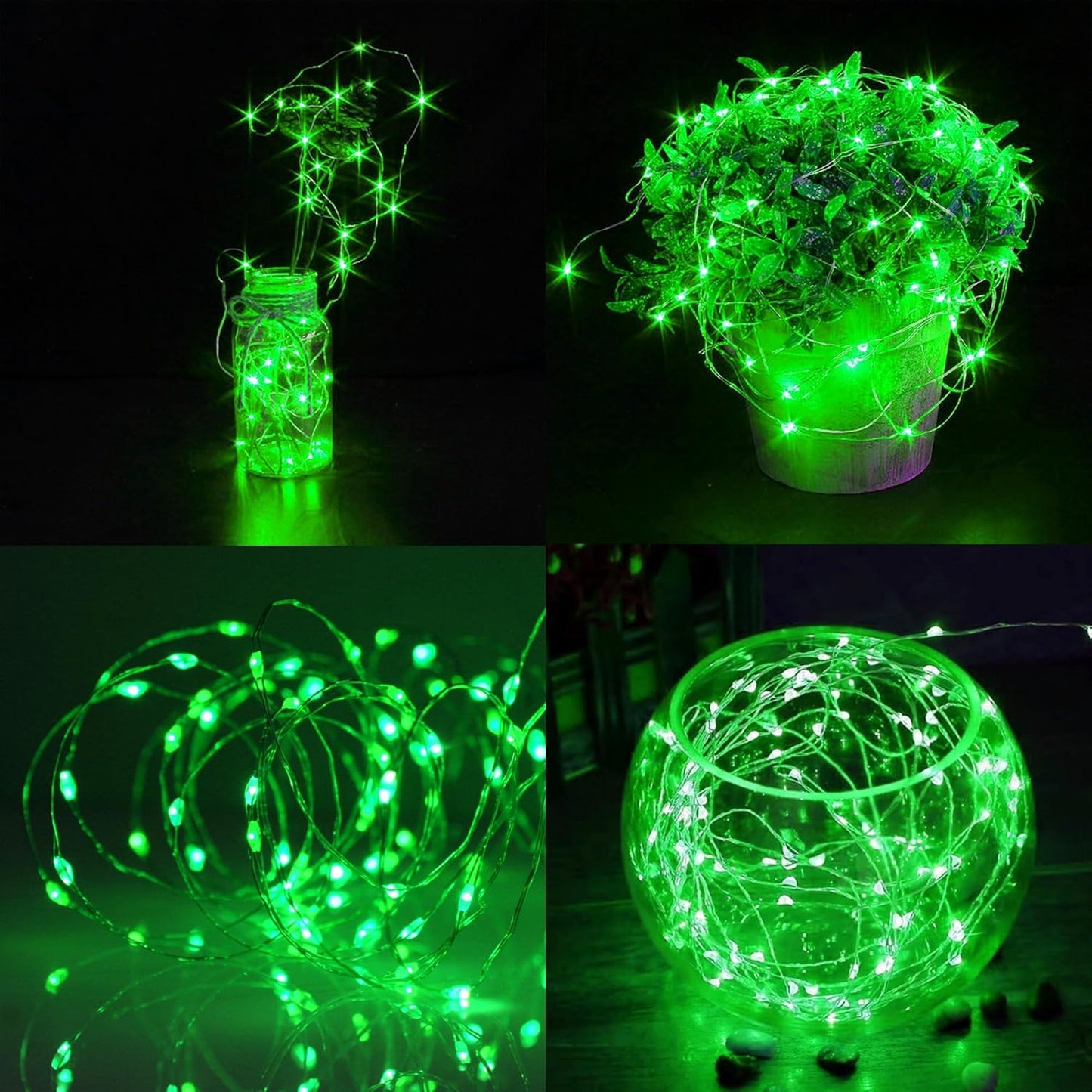 WATERGLIDE 12 Pack St. Patrick's Day Fairy Lights - 7 Ft 20 LED Battery Operated String Lights | Waterproof Silver Wire for DIY Decor