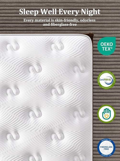 BedStory Queen Mattress - 14 Inch Medium Firm Hybrid Design | Luxury Pocket Spring, Back Pain Relief, Fiberglass-Free, 365-Night Trial, 10 Year Warranty