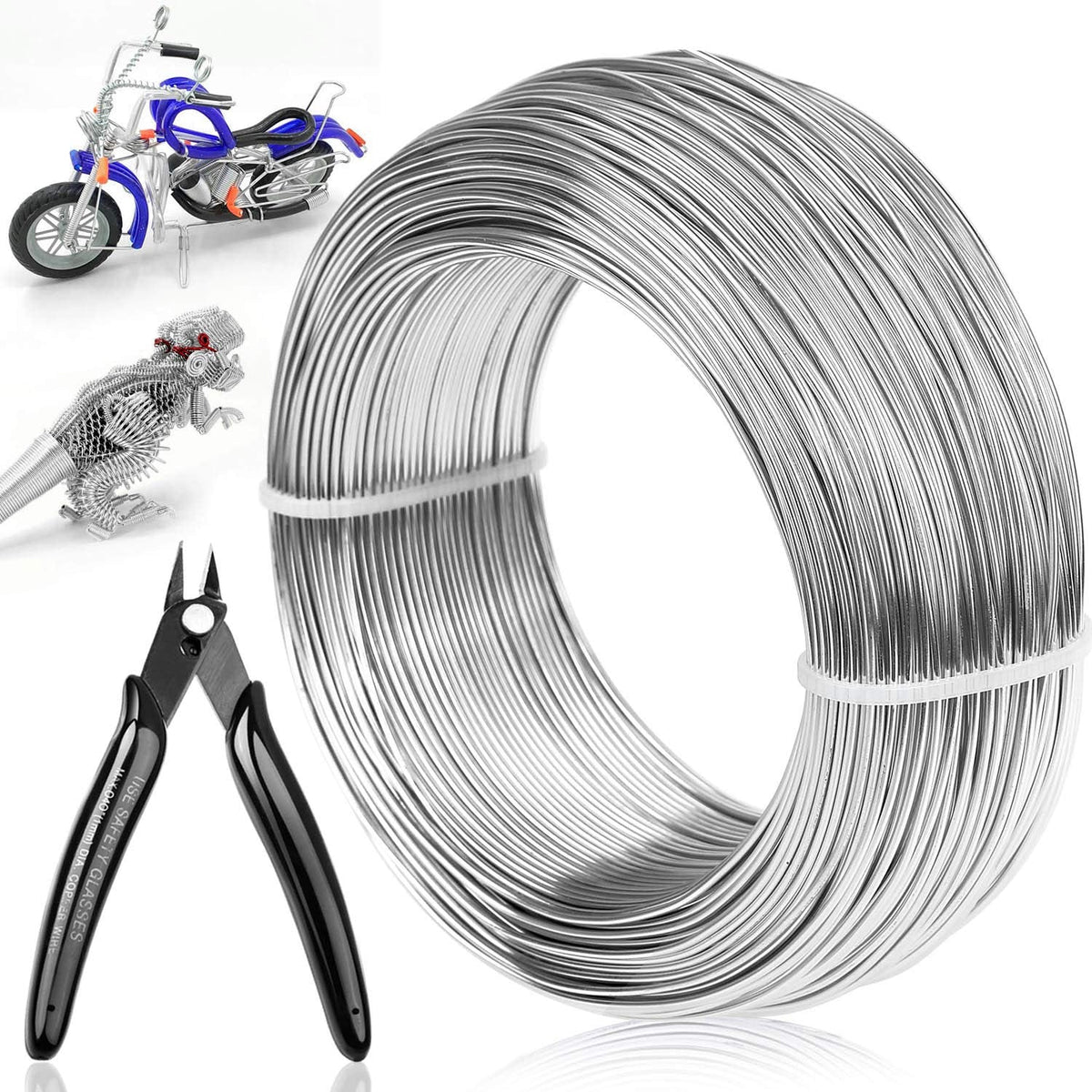 18 Gauge Aluminum Craft Wire Jewelry Making, 328 FT Metal Wire Armature Bendable Wire for Bonsai Trees, Sculpting, DIY Crafts Beading Floral (Silver, 1 mm Thickness)