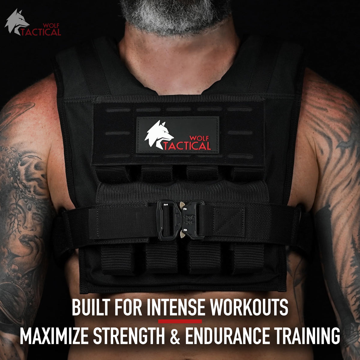 Wolf Tactical Men’s Weighted Vest - 35 lb Strength Training Weight Vest for Workouts