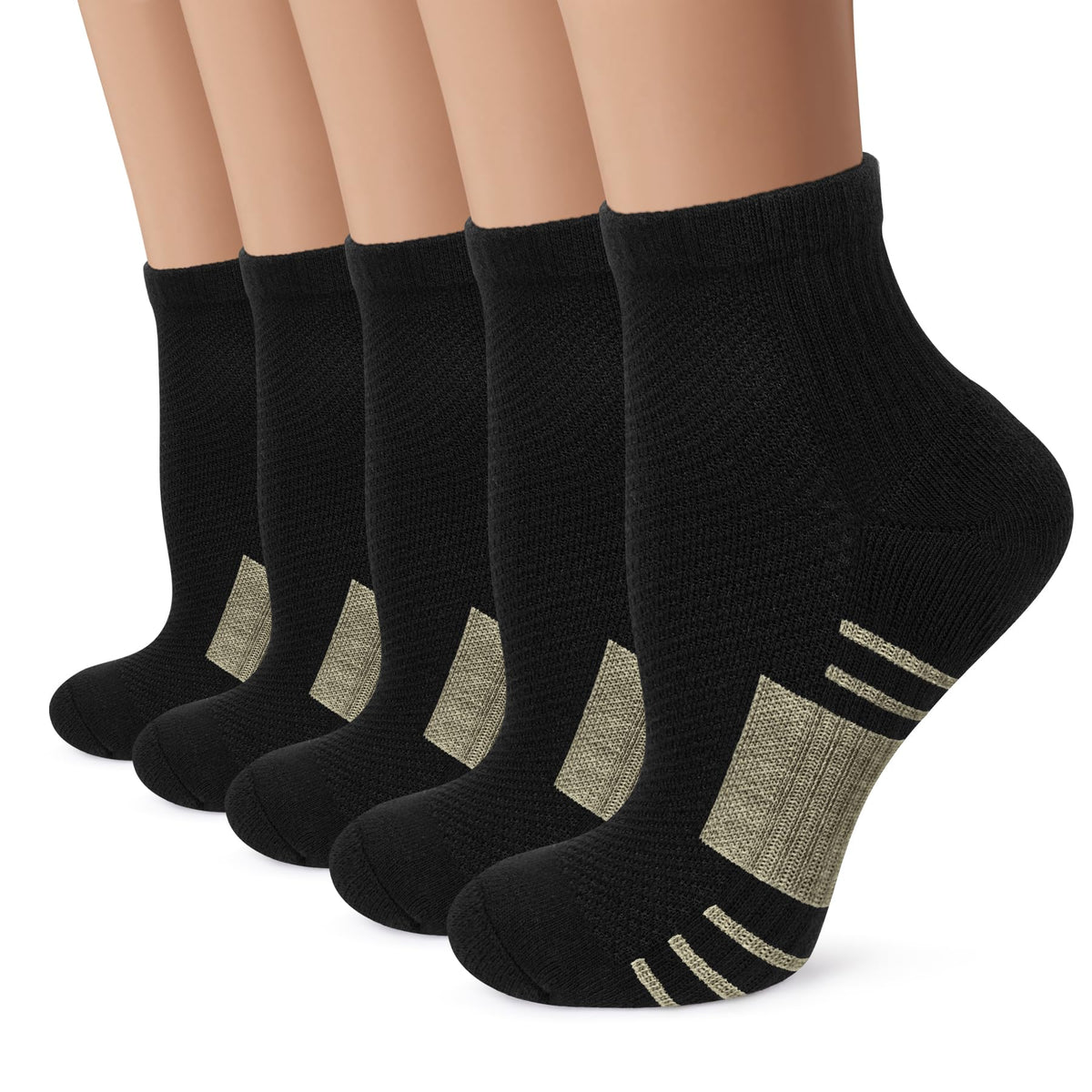 Iseasoo Copper Ankle Compression Socks - Low Cut Arch Support Socks for Men & Women, Running, Nurses, Plantar Fasciitis Socks Running Training Gym Workout Fitness Athletic Performance Wear (L/XL)