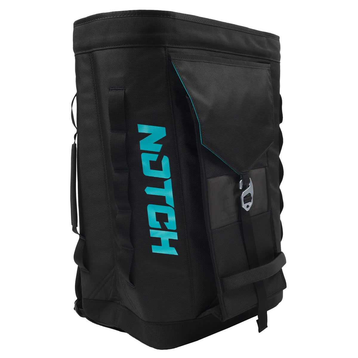 Notch Approach Free-Standing Black Rope Gear Bag, 50L Capacity, Storage pockets, Padded Shoulder Straps, Side Daisy Chains, Roll-Top Closure, Weather Resistant 1680 Denier Fabric (99754)