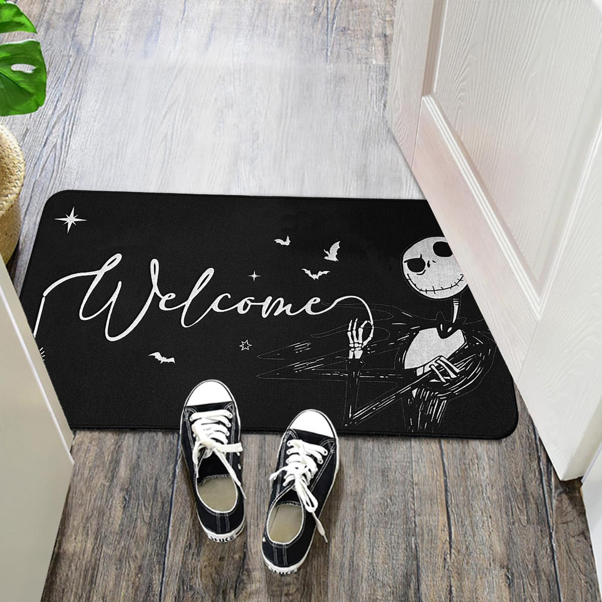Darno Jack Skeleton Door Mat 30x17 inch, Nightmare Christmas Welcome Doormat, Nightmare Christmas Gfits, Nightmare Christmas Decor