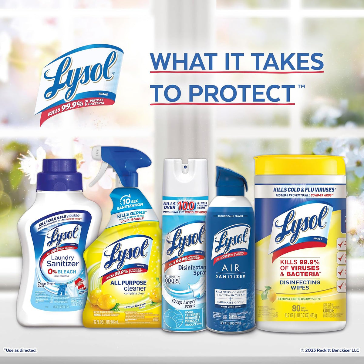 Lysol Disinfectant Spray Bundle - Crisp Linen & Air Sanitizer Spray for Odor Elimination | 19 Fl. Oz & 10 Fl. Oz