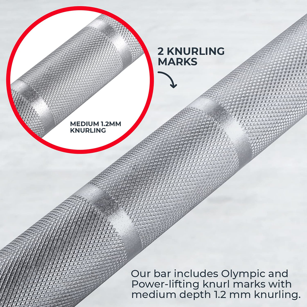 Iron Crush Olympic Barbell - Multifunction 7-Foot Weight Bar for Weightlifting, Powerlifting, CrossFit Training - No. 45 Steel, Chrome Finish - 750 lbs Max Load Capacity - Home Gym Fitness Equipment