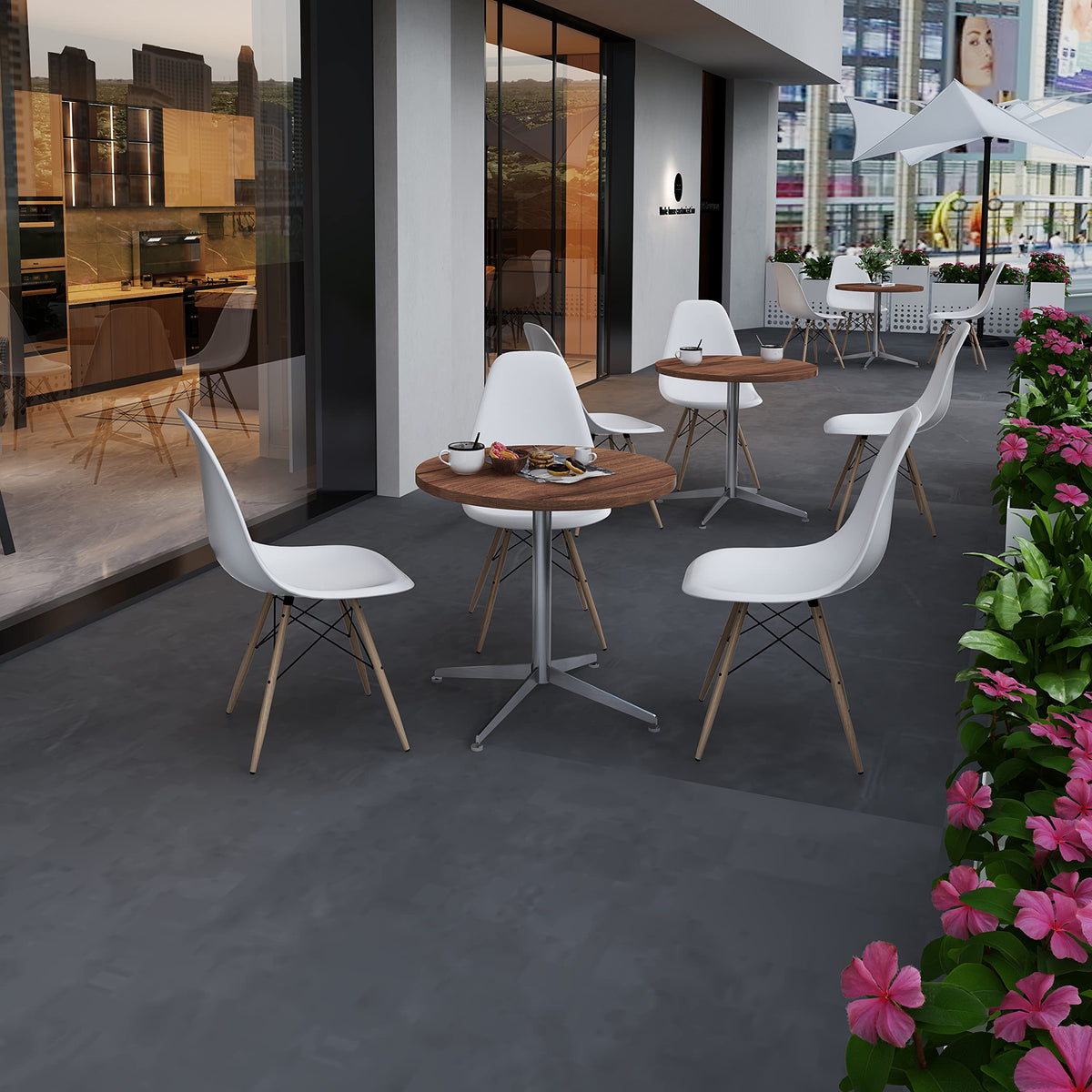 SENGLIDA Round Office Table Conference Table Small Dining Table Coffee Meeting Table for Office Boardroom Kitchen Living Room Waterproof Desktop Easy Assembly 31.5 inch