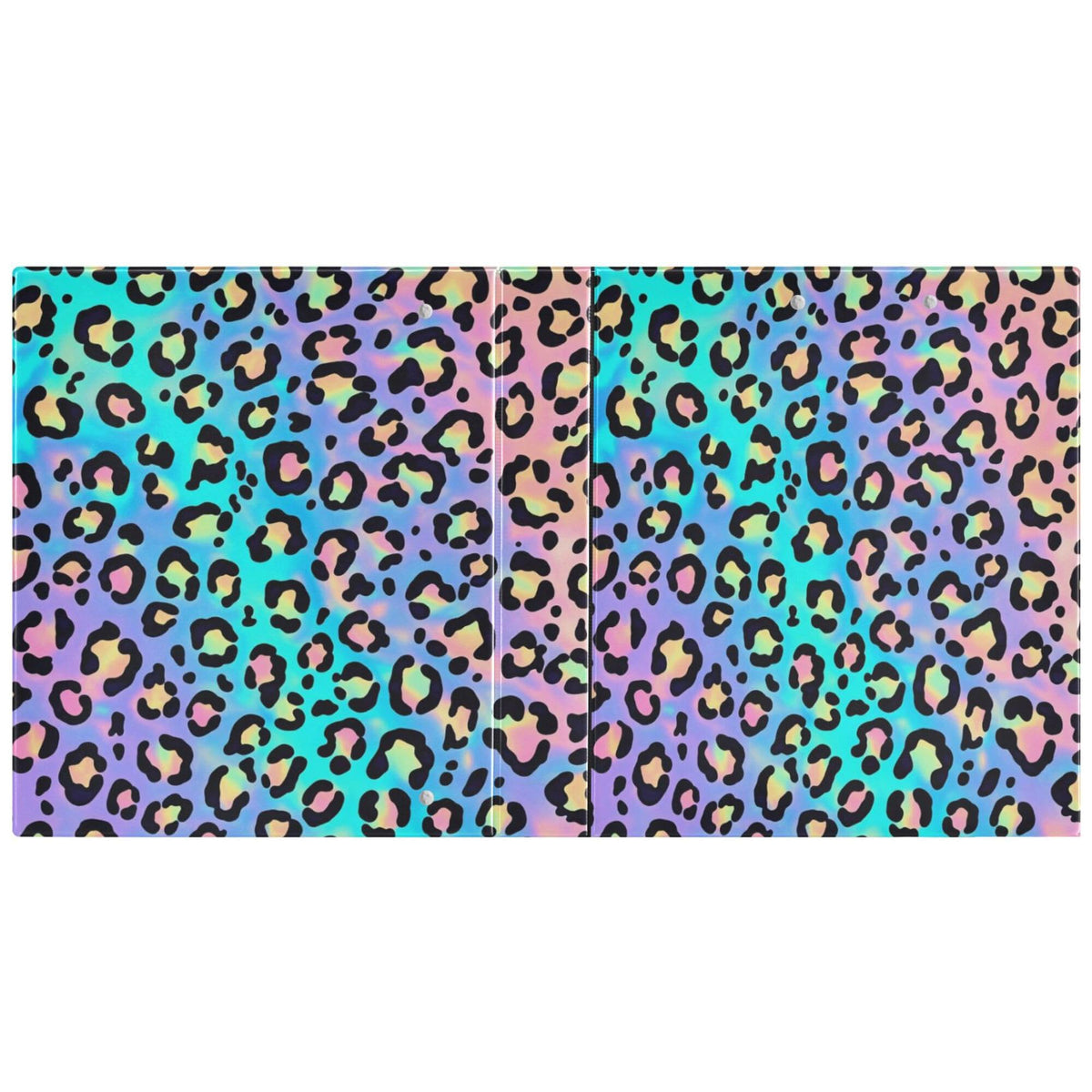 Colorful Cheetah Round Ring Binders 1.5 Inch Leopard Purple 3 Ring Clipboard Binder for Office School Work Supplies File Folder 200 Sheet Capacity