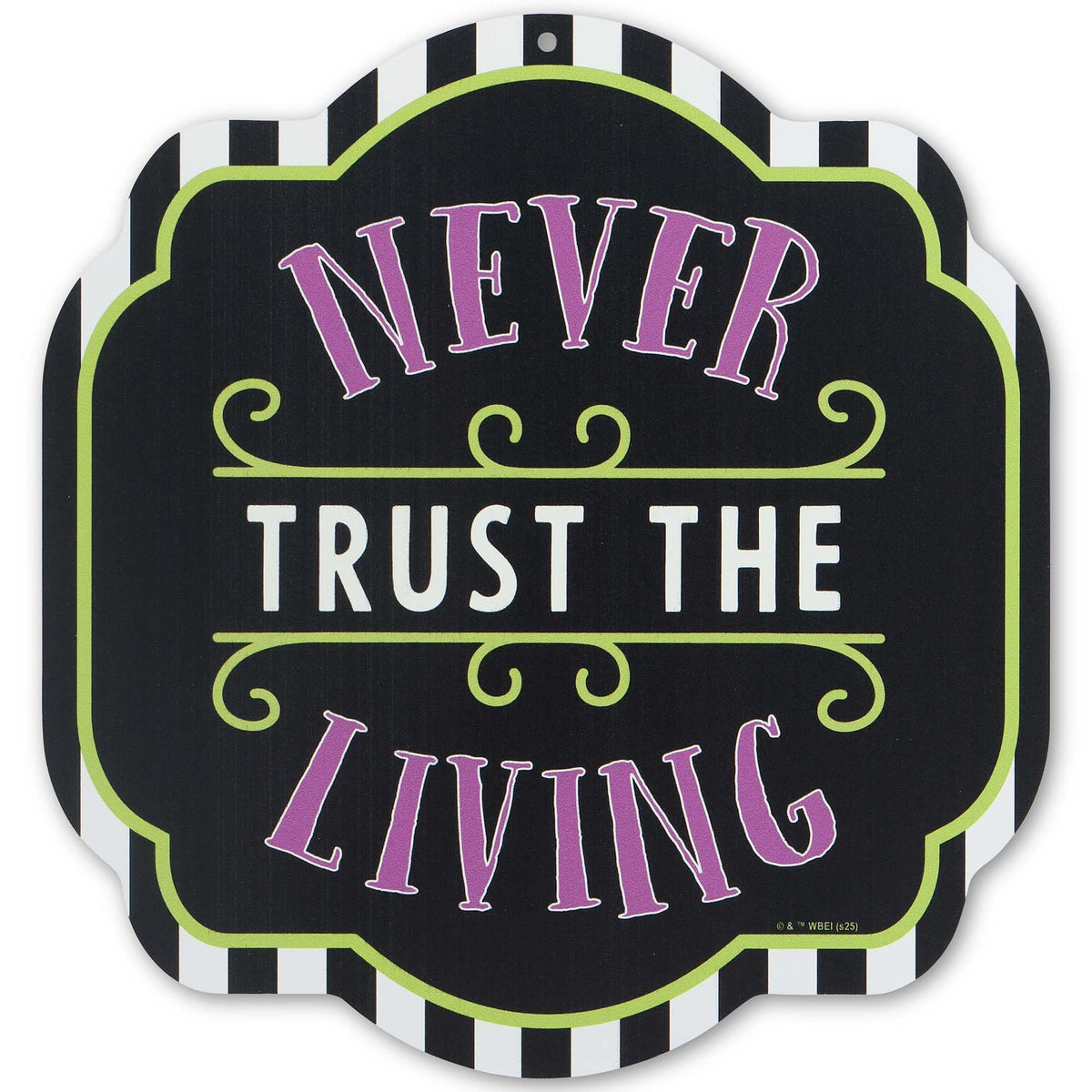 Beetlejuice Never Trust the Living Metal Wall Decor - Spooky Beetlejuice Sign for Halloween Decor