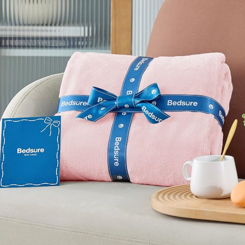 Bedsure GentleSoft Pink Fleece Blanket - Soft, Lightweight Plush Cozy Throw for Bed, Sofa, Travel | 50x70 Inches
