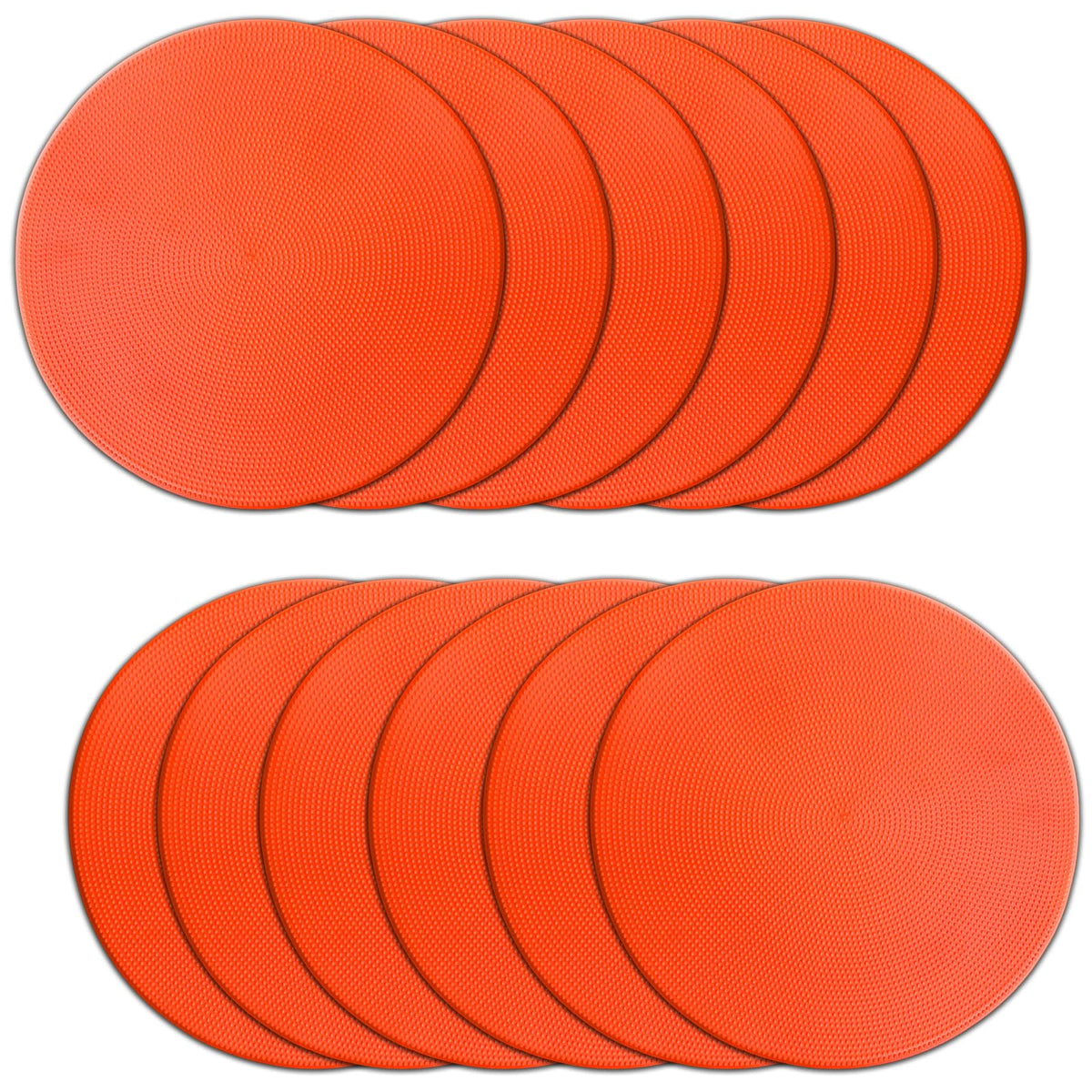 PIKZH Poly Spot Markers 9 inch 12 Pcs Non-Slip Rubber Agility Training Markers Floor Dots Flat Field Cones for Football Soccer Ball Basketball School Exercise Drills Gym Dance Practice TPE Orange Red