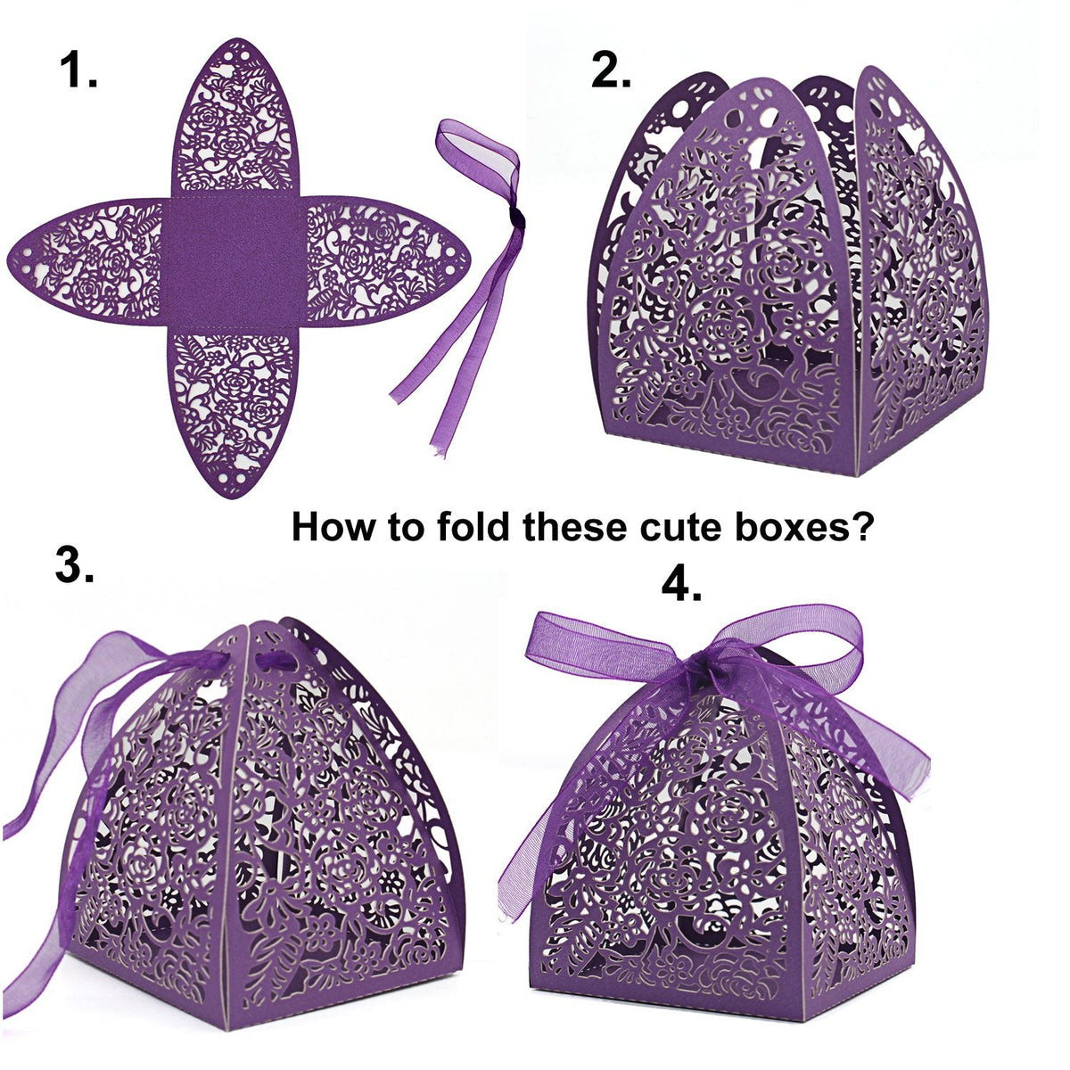 KPOSIYA Pack of 70 Laser Cut Rose Candy Boxes, Favor Boxes 2.5"x 2.5"x 3.1", Gift Boxes for Bridal Shower Anniverary Birthday Party Wedding Favor Gold (Rose box 70)