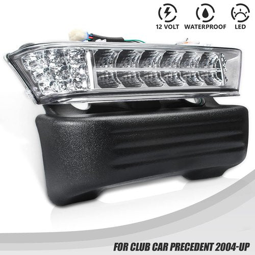 Gaoerfu-CP 12V Club Car Precedent LED Head Light with Bumper, For 12V Precedent Electric Golf carts LED Head 2004-UP